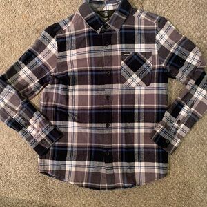 Volcom Black and Gray Button Down Shirt Casual Flannel